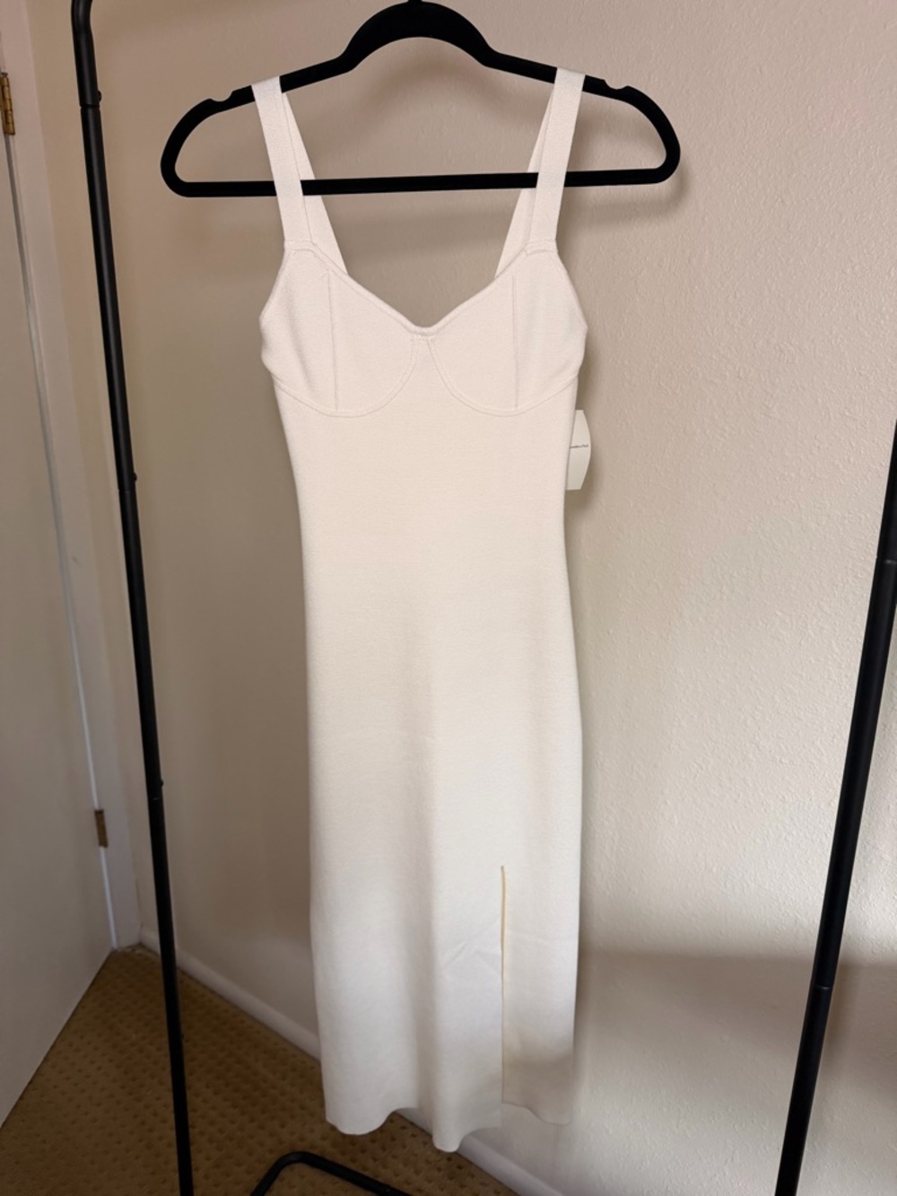 Abercrombie & Fitch white fitted midi dress